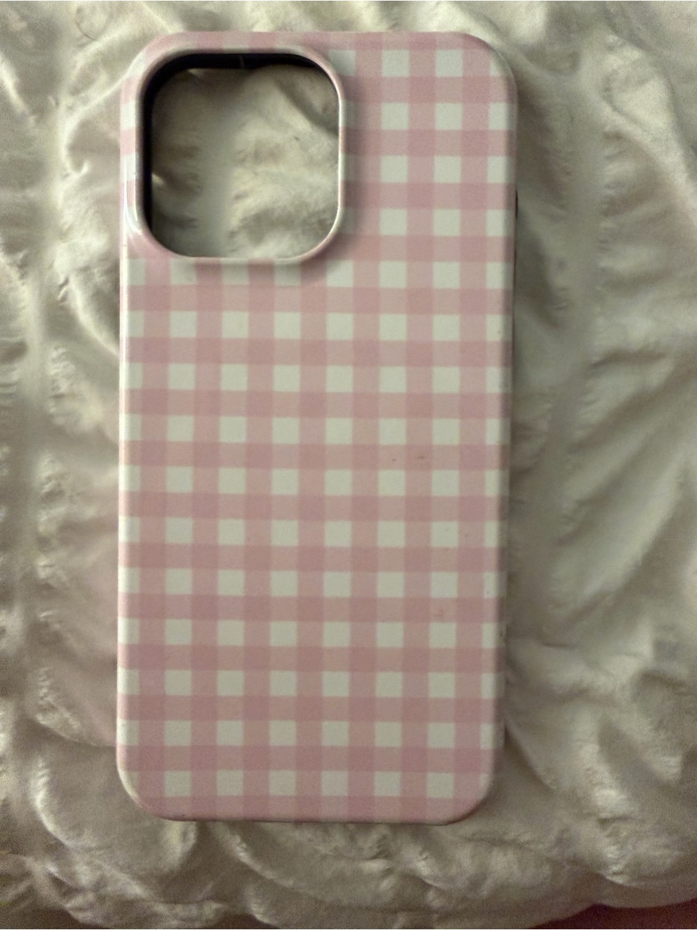 Pink Gingham Phone Case - Compatible Cell Phone Accessory